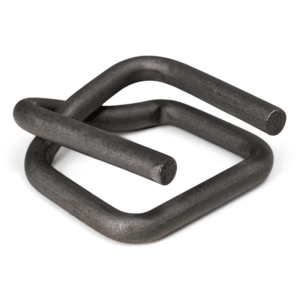 3/4 inch phosphated cord strapping buckle front view – heavy duty steel wire