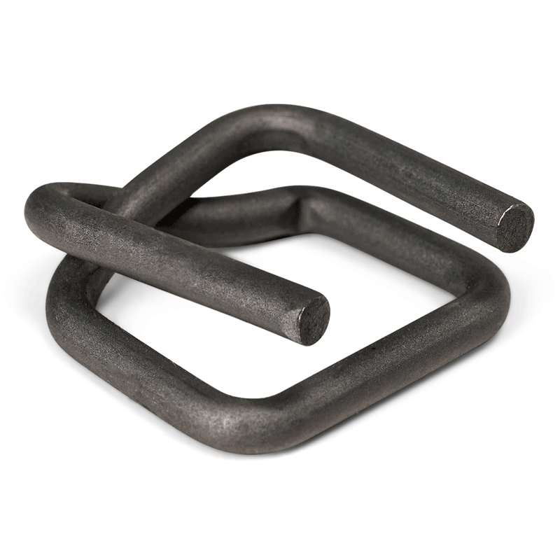 3/4 inch phosphated cord strapping buckle front view – heavy duty steel wire
