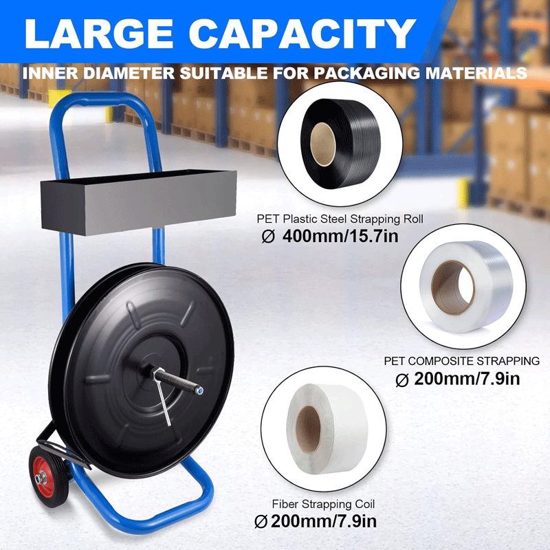 Packaging strapping cart for warehouse factory pallet banding