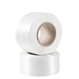 White Polyester Composite Cord Strapping 16mm/25mm/32mm – Heavy Duty, Durable & Safe for Cargo Securing